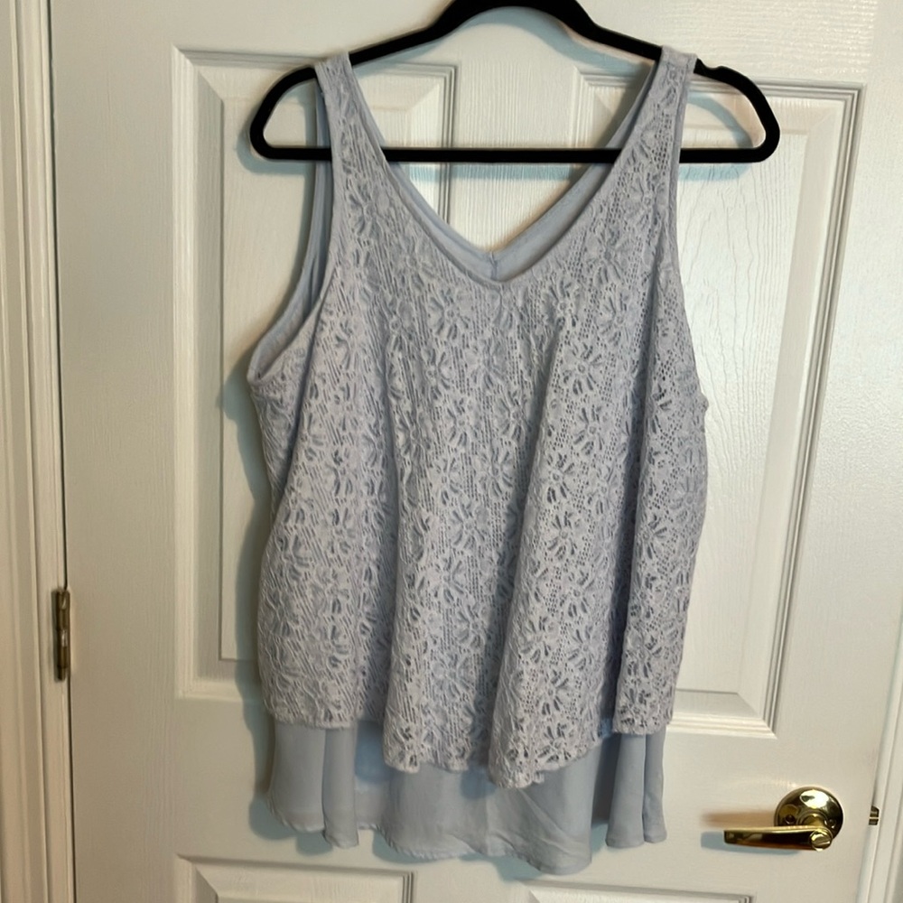 Lane Bryant Gray Asymmetrical Tank Top Priced As Is